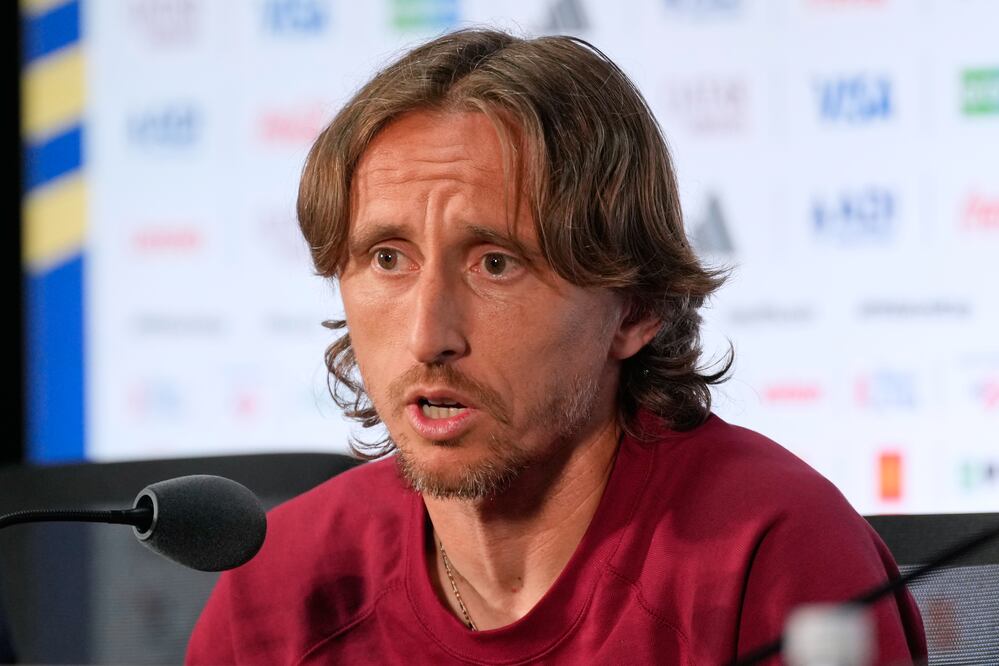Luka Modric en conferencia de prensa, previo al debut de Croacia en el Mundial de 2026 - Foto: AP