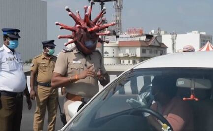 “Coronacasco”, así piden respetar la cuarentena por Covid-19 en India
