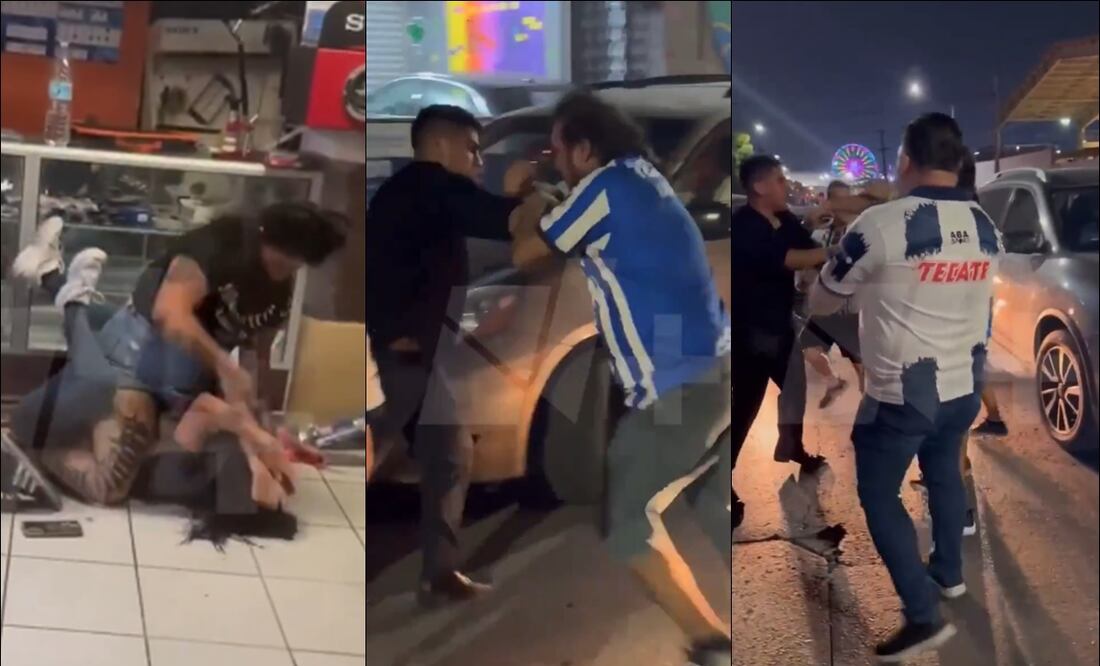La violencia se desató en Monterrey tras el juego de Ida entre Rayados y Cruz Azul. FOTOS: Capturas