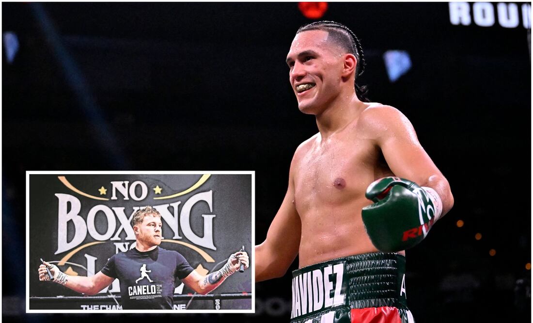 David Benavidez tras noquear a Demetrius Andrade y Canelo Álvarez en su gimnasio / FOTOS: AFP y AP
