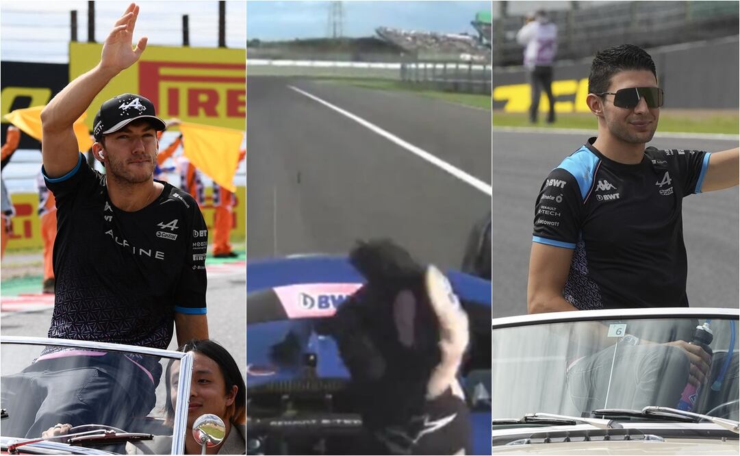 Pierre Gasly hace la "Britney señal" tras dejar pasar a Esteban Ocon en el GP de Japón