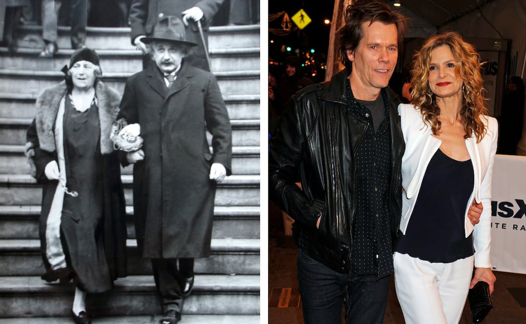 Fotos: Albert Einstein del Archivo El Universal y Kevin Bacon y Kyra Sedgwick de AP Photo/Henny Ray Abrams