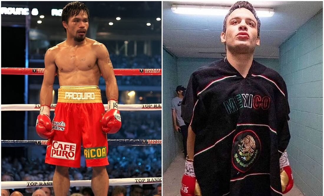 Manny Pacquiao en una pelea y Julio César Chávez Jr en un vestuario / FOTOS: Instagram @mannypacquiao y @jcchavezjr