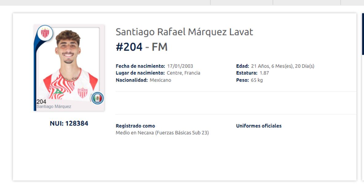 Santiago Rafael Márquez ha jugado en Atlas y actualmente estaba en el Necaxa. Foto: Especial