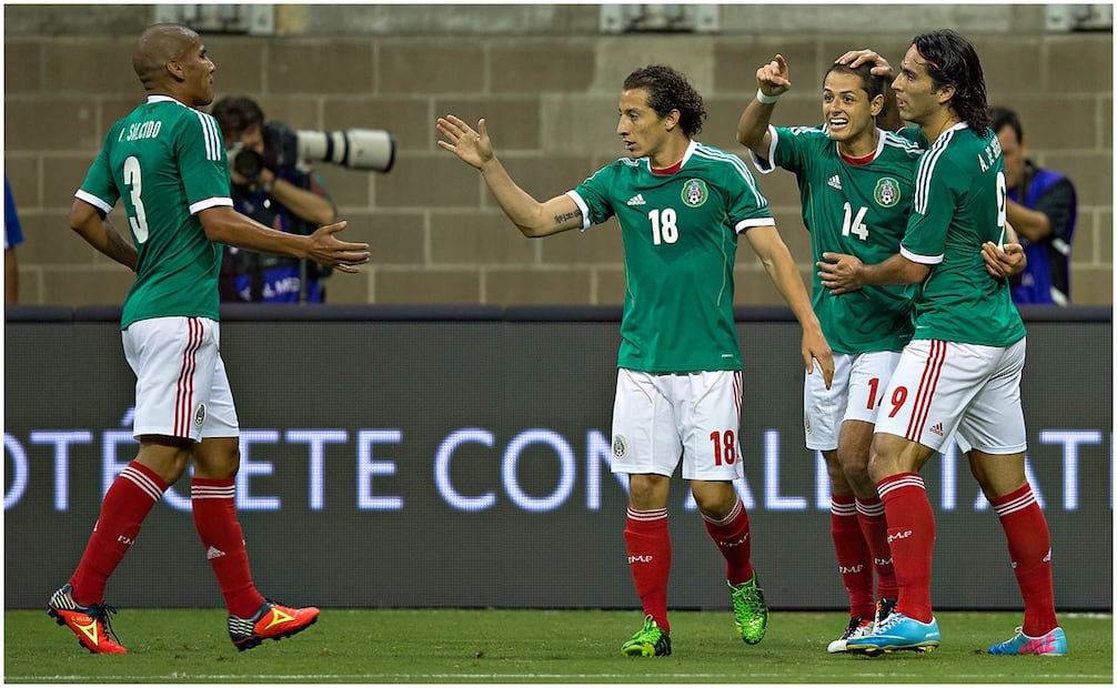Carlos Salcido, Andrés Guardado, Chicharito y Aldo de Nigris con la Selección Mexicana Foto: Imago7