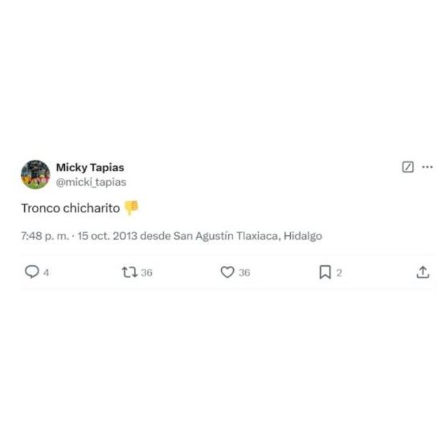 Esta es la publicación con la que Miguel Tapias insultó al Chicharito Hernández. Foto: Especial