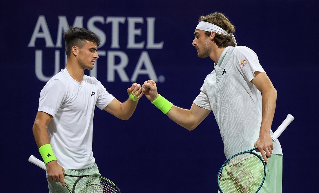 Stefanos Tsitsipas perdió en dobles en Los Cabos FOTOS: MEXTENIS