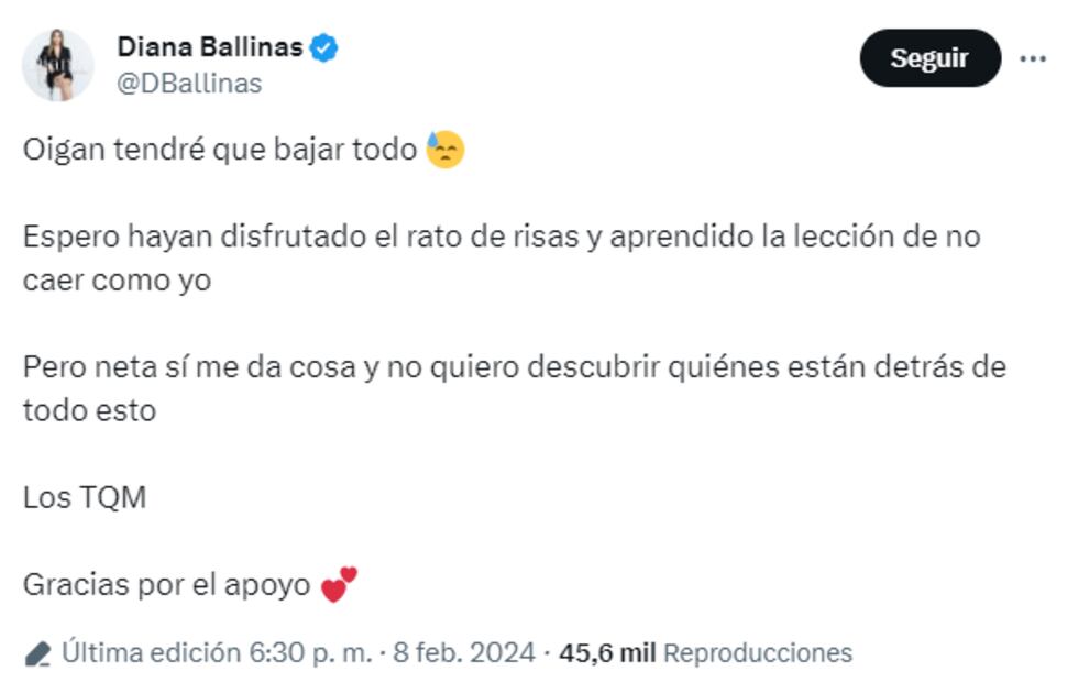 Tweet Diana Ballinas