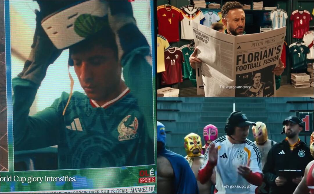 Edson Álvarez, Miguel Layún y la lucha libre, protagonistas del comercial de Adidas para el Mundial 2026. FOTO: Capturas