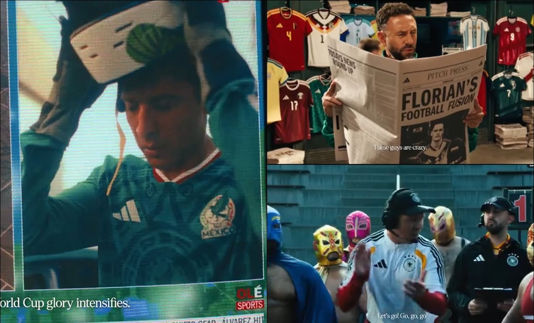 Edson Álvarez, Miguel Layún y la lucha libre, protagonistas del comercial de Adidas para el Mundial 2026. FOTO: Capturas
