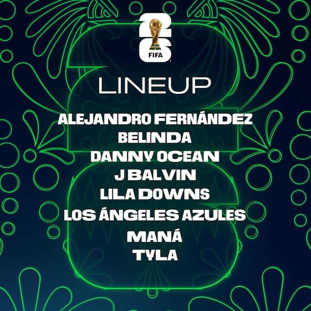 Esta es la lista de artistas que formarán parte de la inauguración del Mundial en México. FOTO: Cortesía FIFA