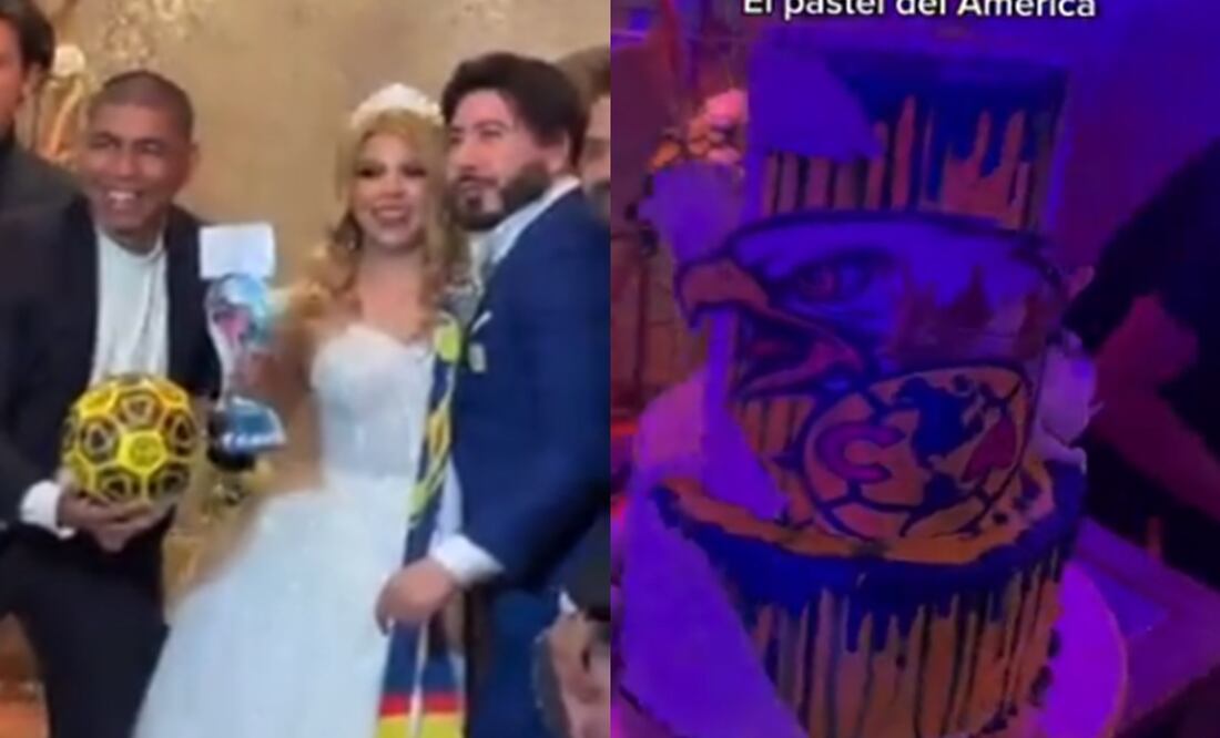 Se hace viral boda con temática americanista, equipo favorito del novio