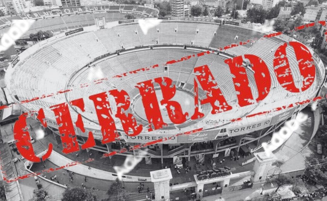 Plaza de Toros México vacía con logo de CERRADO / FOTO: Interna y Especial