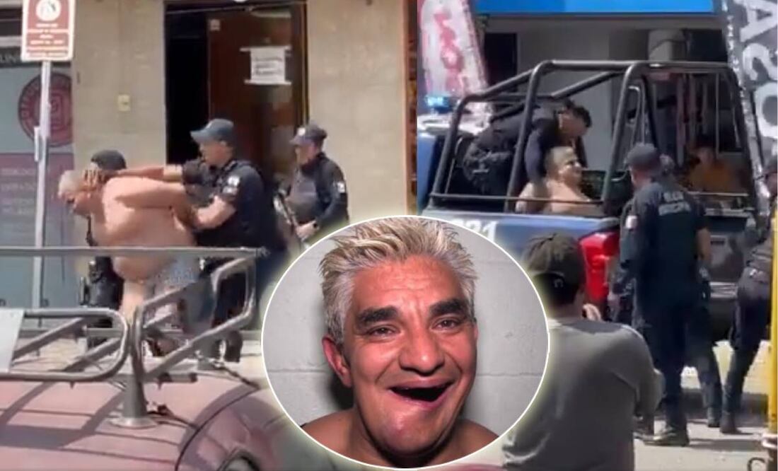 Shocker fue sacado del hotel donde causó disturbios por varios elementos de la policía de Oaxaca. Foto: Especial