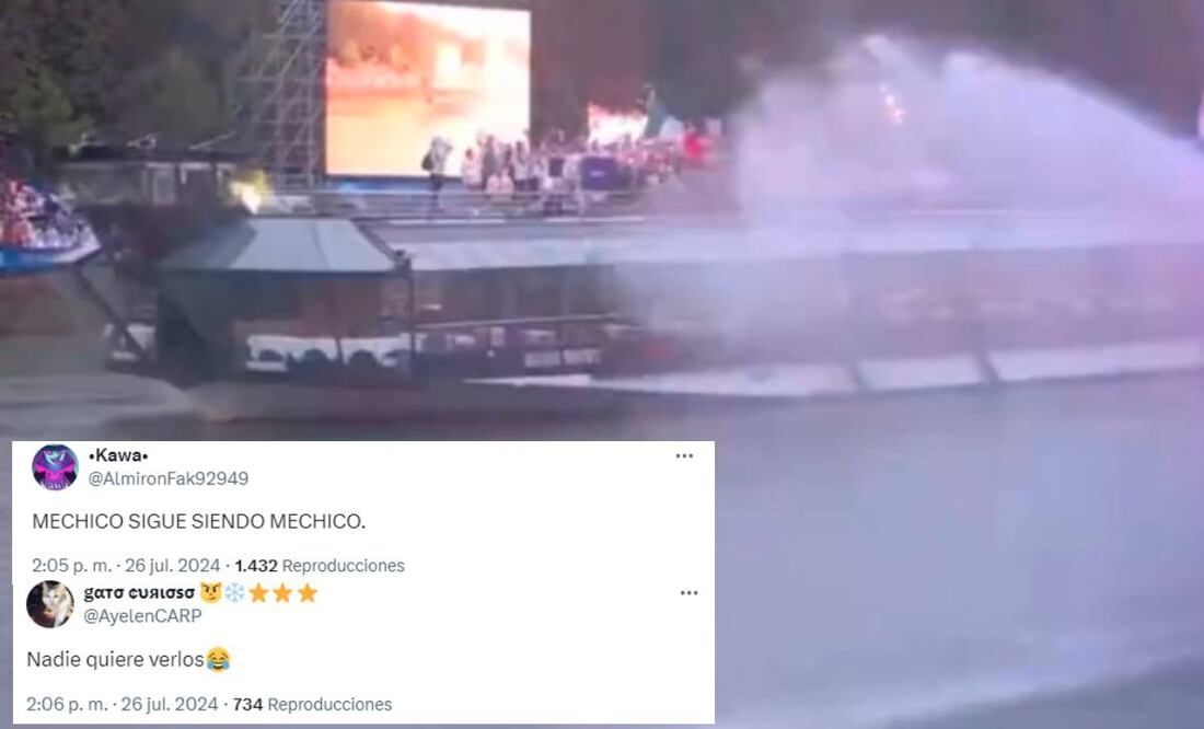 Los argentinos se burlaron del chorro de agua que recibió la Delegación Mexicana en París 2024. Foto: Especial