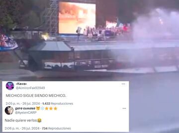 Argentinos se burlaron de mexicanos que recibieron un chorro de agua en la ceremonia de inauguración