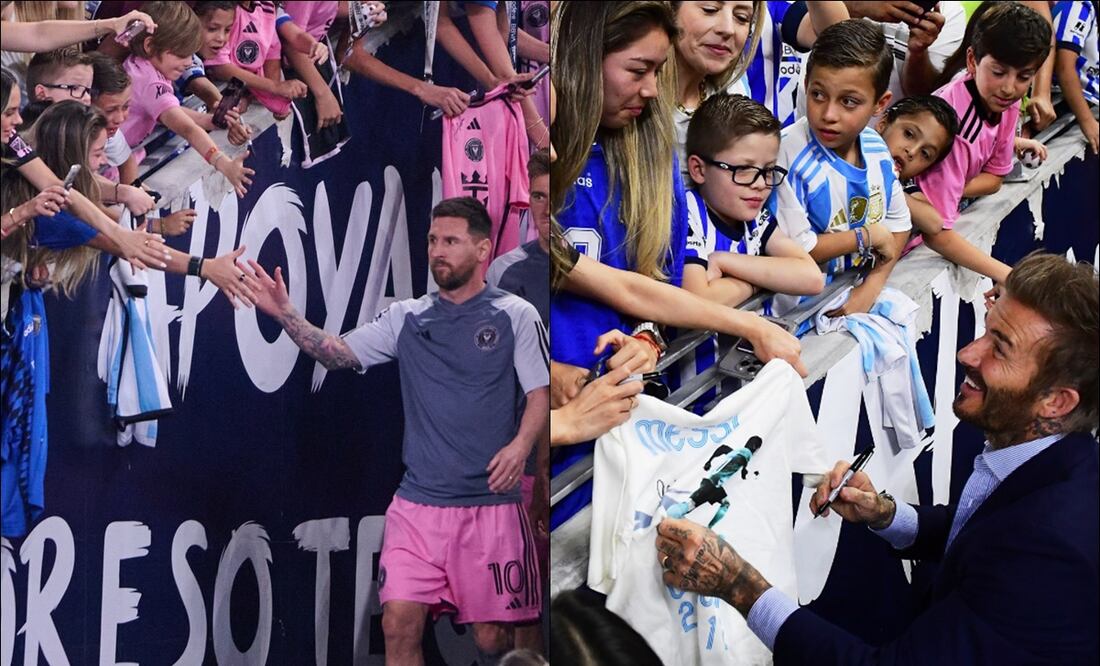 Katty Martínez choca la mano de Lionel Messi y tuvo de cerca a David Beckham. FOTOS: Especiales