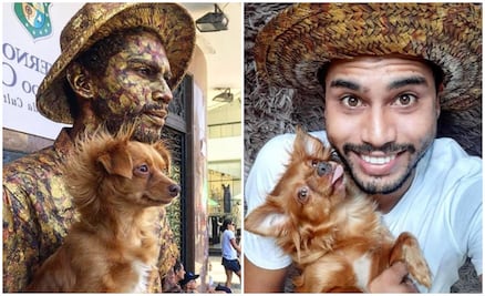 Perrita se vuelve artista callejera para ayudar a su dueño a ganar dinero