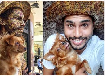 Perrita se vuelve artista callejera para ayudar a su dueño a ganar dinero
