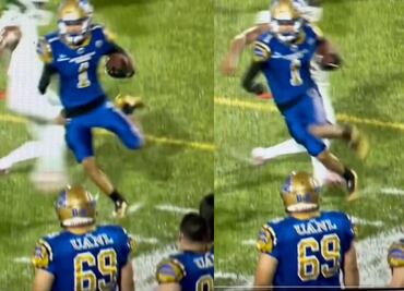 Jugador de Aztecas se equivocó de deporte y dio tremenda patada a corredor de Auténticos Tigres