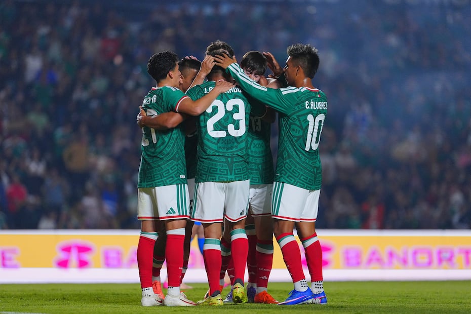 Selección Mexicana en festejo de gol, durante un partido de preparación para el Mundial de 2026 - Foto: Imago7