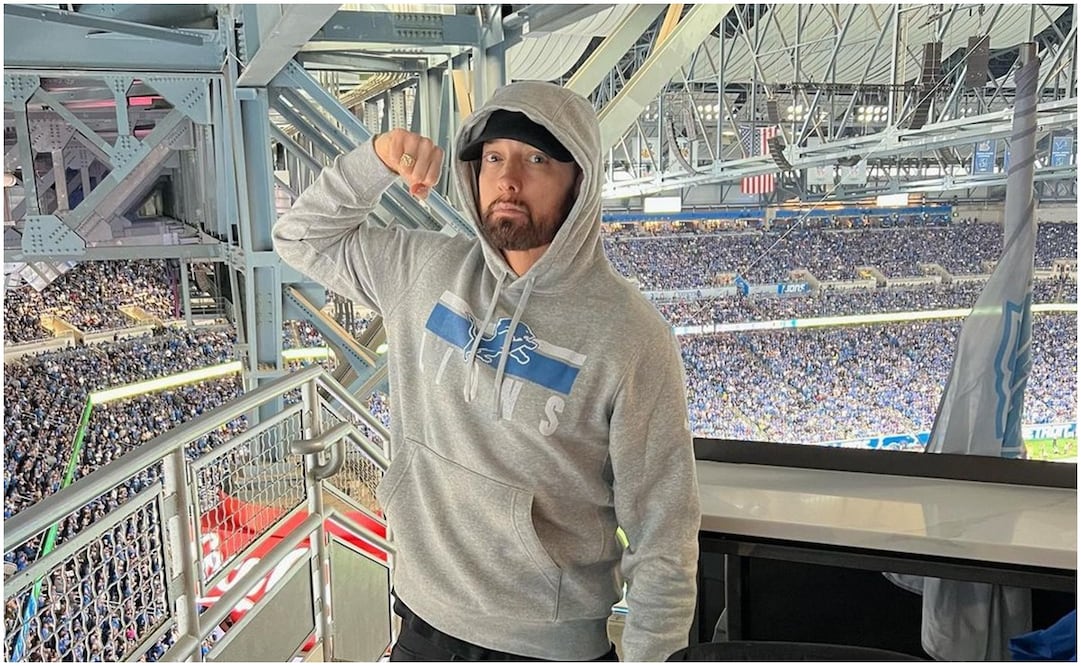 Eminem presente en Ford Field para un partido de los Lions de Detroit / FOTO: Instagram @eminem