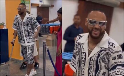 VIDEO: Neymar llega con todo y muletas a su crucero para fiesta de tres días