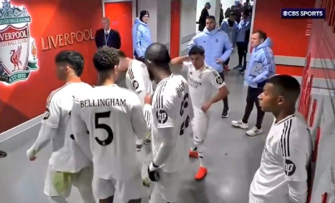 Kylian Mbappé preocupó a los aficionados del Real Madrid por su actitud en el túnel de Anfield. Foto: Especial