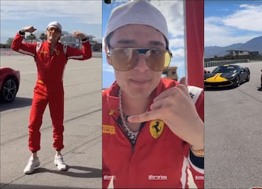 Peso Pluma quiere quitarle su asiento a Charles Leclerc o a Carlos Sainz ¿Podrá el 'Doble P'?