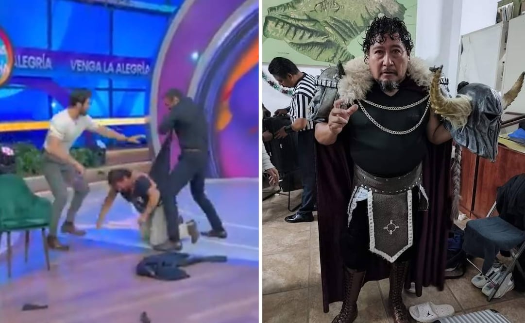 King Vikingo fue agredido por Alberto El Patrón en el programa de TV Azteca, 'Venga la Alegría'. Foto: Especial