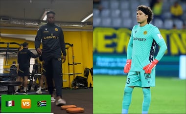 Memo Ochoa evito darle un saludo a su compañero sudafricano Luther Singh. FOTO: @yosoy8a