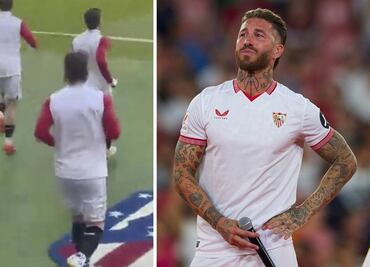 Sergio Ramos provocó a la afición de Atlético de Madrid pisando su escudo a propósito