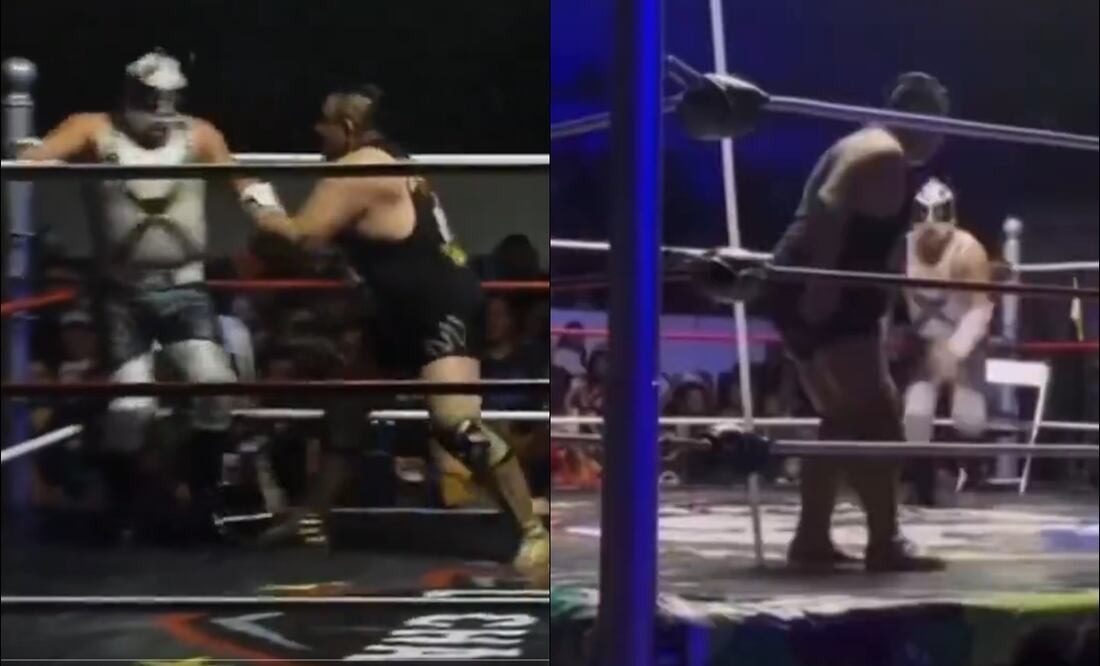 El luchador Ursus terminó con una lámpara clavada en el brazo mientras enfrentaba a Joe Líder. FOTOS: Capturas