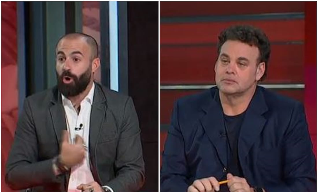 Marc Crosas y David Faitelson durante el programa Línea de 4 de TUDN