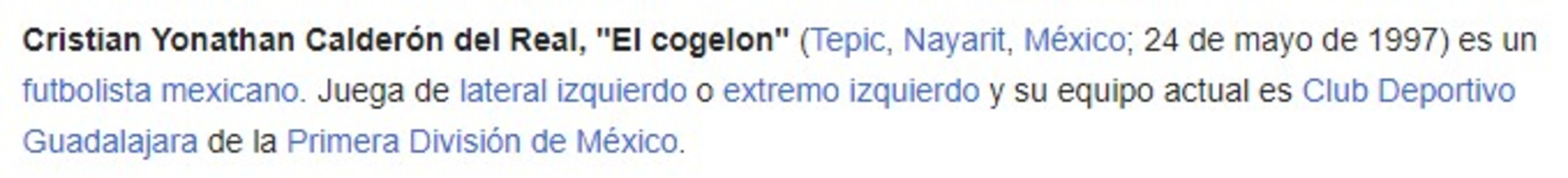 Fue modificada la biografía del Chicote Calderón en Wikipedia - Especial