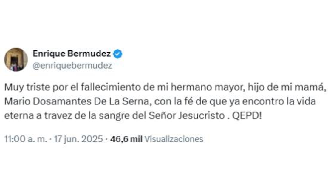 Así anunció el Perro Bermúdez la muerte de su hermano, Mario. Foto: Especial