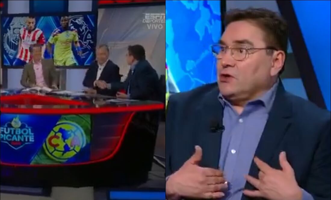 Jorge Pietrasanta, durante el programa 'Futbol Picante' de ESPN. FOTOS: Capturas