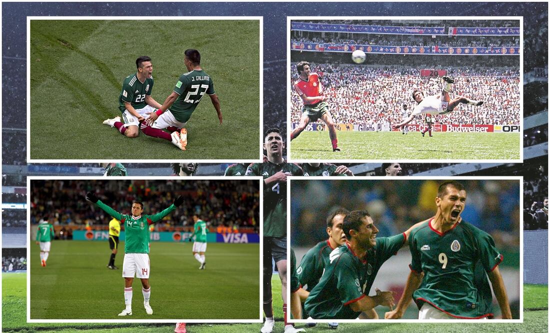 Chucky Lozano en Rusia 2018. Negrete en 1986, Chicharito en 2010 y Borgetti en 2002 / FOTOS: Imago7, Interna EL Universal
