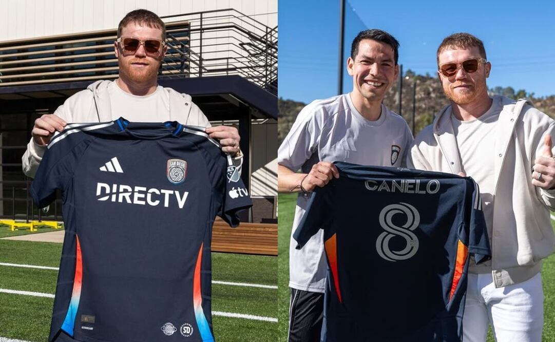 Saúl "Canelo" Álvarez en su vista al San Diego FC, junto con el futbolista Hirving "Chucky" Lozano - Foto: sandiegofc en Instagram