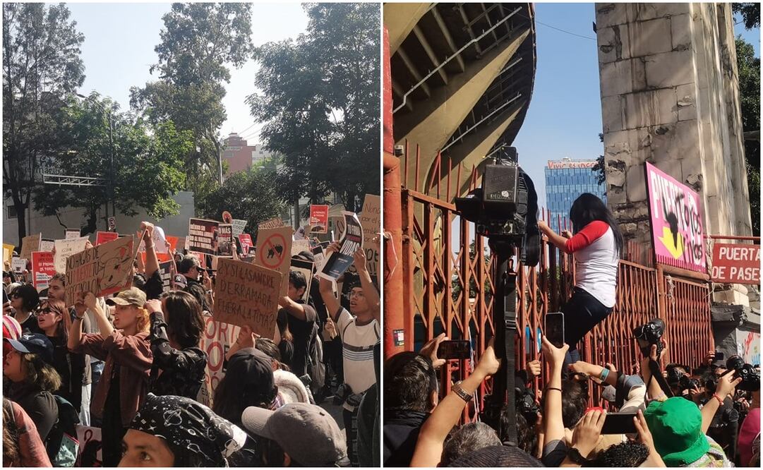 Caos por manifestación en la Plaza de Toros México