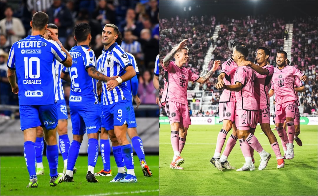 Jugadores del Monterrey y del Inter Miami. FOTOS: Imago7 / Twitter @InterMiamiFC