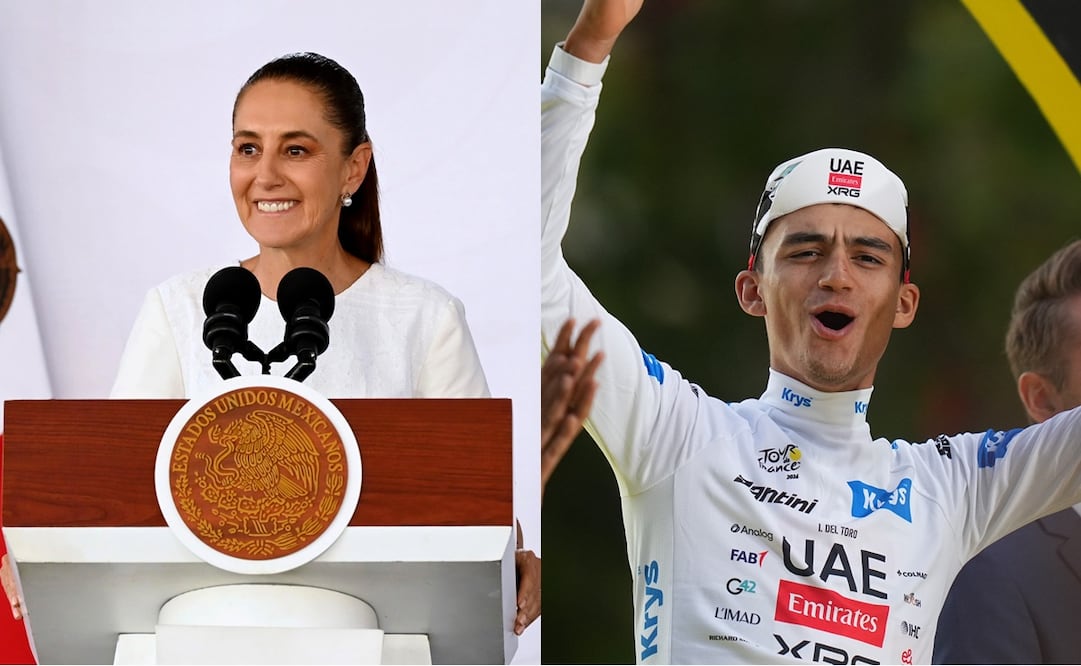 Sheinbaum lanza emotiva felicitación a Isaac del Toro por histórico podio en el Tour de Francia / Foto: EFE-AP