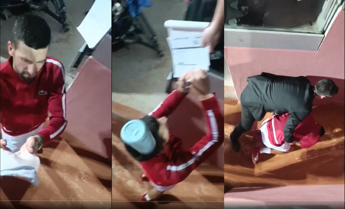 Novak Djokovic fue golpeado por un aficionado con una botella en la cabeza. Foto: Especial