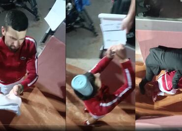 Novak Djokovic recibió botellazo en la cabeza luego de su triunfo en el Masters 1000 de Roma