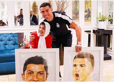 Pintora iraní por fin habla de la polémica tras abrazo con Cristiano Ronaldo