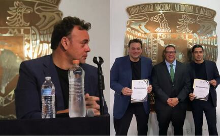 David Faitelson y Andrés Vaca aparecen en la UNAM; se echan un "Goya" con los estudiantes