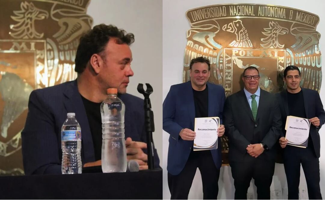 David Faitelson y Andrés Vaca en la Facultad de Contaduría y Administración Pública de la UNAM - Fotos: @deporte_fca en Instagram