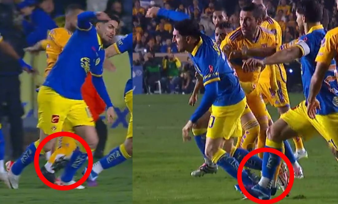 Rafa Carioca le propinó un pisotón a Diego Valdés en el inicio del partido. Foto: Especial