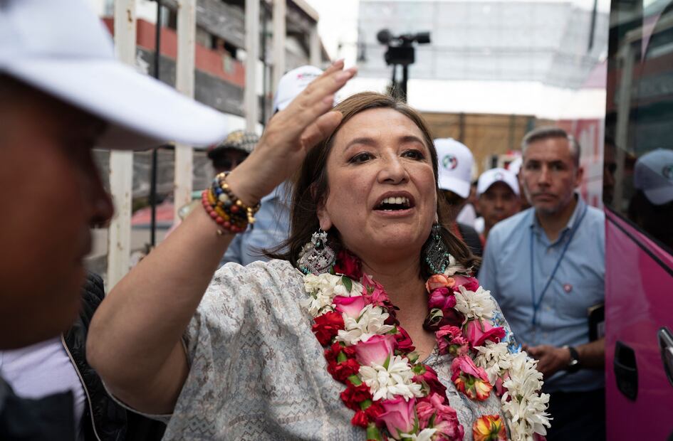 Xochitl Galvez en campaña política - Foto: AFP