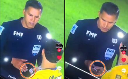 Henry Martín le entregó algo extraño al árbitro antes del partido y desató las especulaciones